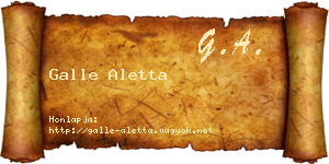 Galle Aletta névjegykártya